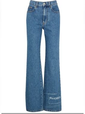 JW ANDERSON Medium Blue High-Waist Flared Jeans